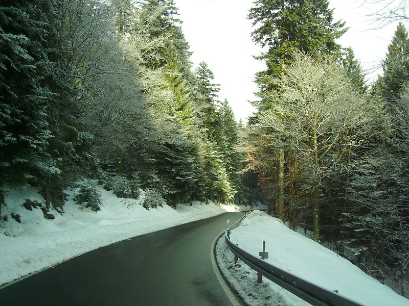 IMGP0057.JPG - So liebe ich das... Viel Schnee aber die Straße frei! Hoffentlich ist es oben auf der B500 genauso!