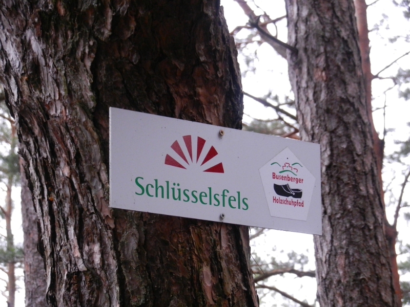 DSCN7834.JPG - Wir erreichen den Schlüsselfels auf dem Heidenberg.Übrigens erwandern wir gerade ein Teil des Busenberger Holzschuhpfads.