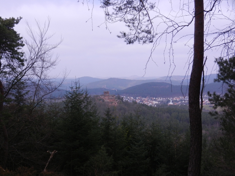 DSCN7858.JPG - Von hier oben blicken wir auf die Ruine Drachenfels, dahinter Busenberg.