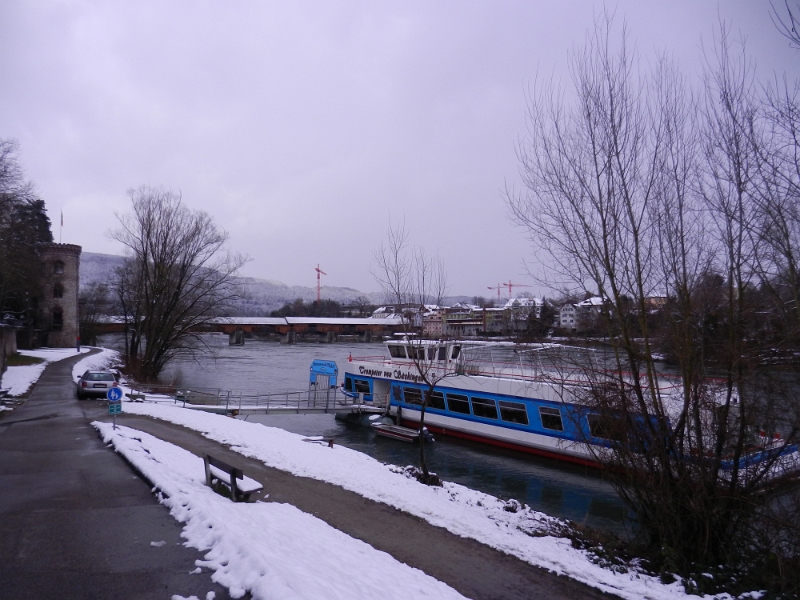 DSCN7085.JPG - Kaum 100 Meter entfernt entdecken wir den Rhein mit der Holzbrücke im Hintergrund.