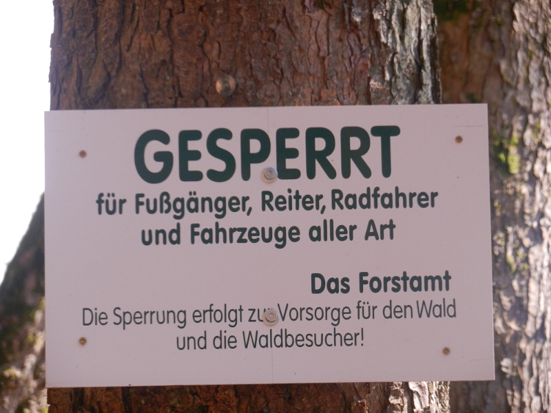 DSCN8390.JPG - Zur Vorsorge der Waldbesucher ist der Weg für Waldbesucher gesperrt????