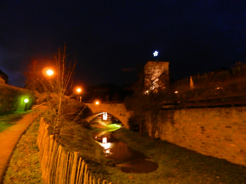 DSCN2138.JPG - Leider etwas unscharf, der Stellplatz liegt direkt an der Wasserburg. Gerade Abends erscheint diese in einem wunderschönen Licht.