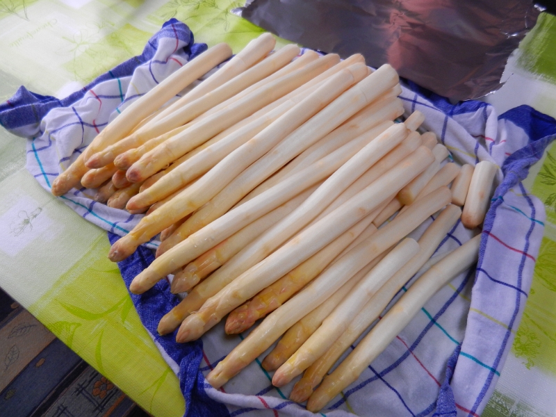 DSCN4045.JPG - Am nächsten Tag beginnt mit den vorbereitungen zum "GROSSEN FRESSEN". Wir haben 2kg frischen Spargel aus unsere Region mitgebracht die auf dem Grill landen sollen.