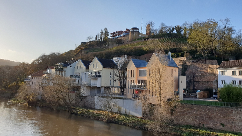 20191130_144005.jpg - Hoch oben thront die Kauzenburg, bzw. das, was davon übrig ist. Heute befindet sich dort ein Hotel.