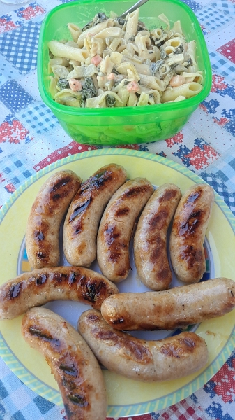 20250628_191048.jpg - ...die mit einem selbstgemachten Nudelsalat...