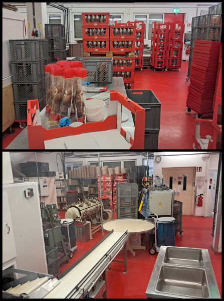 20250830_172359.jpg - Einen kurzen Blick in die gläserne Profuktion. Natürlich arbeit heute, am Samstag, niemand hier.